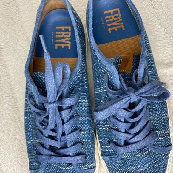 Frye “Gia” Blue Striped Sneakers Size 11 - Picture 11 of 12